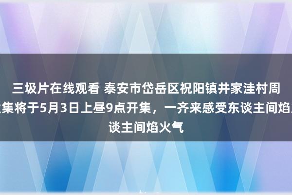 三圾片在线观看 泰安市岱岳区祝阳镇井家洼村周末大集将于5月3日上昼9点开集，一齐来感受东谈主间焰火气